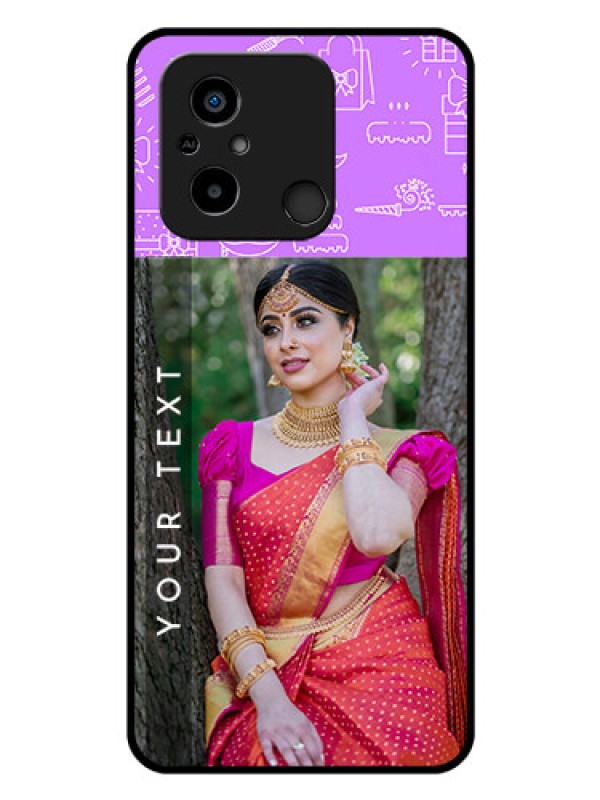 Custom Poco C55 Custom Glass Mobile Case - Birthday Icons Design