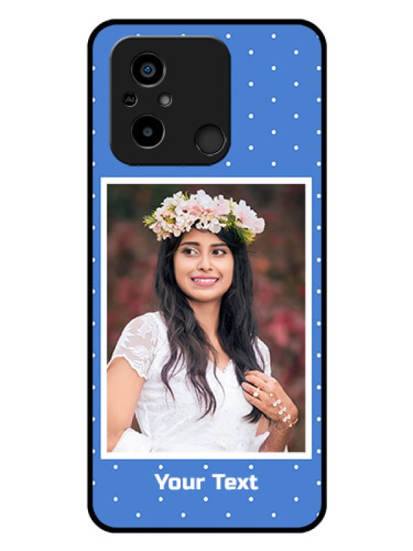 Custom Poco C55 Photo Printing on Glass Case - Polka dots design