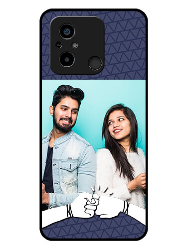 Custom Poco C55 Photo Printing on Glass Case - with Best Friends Design