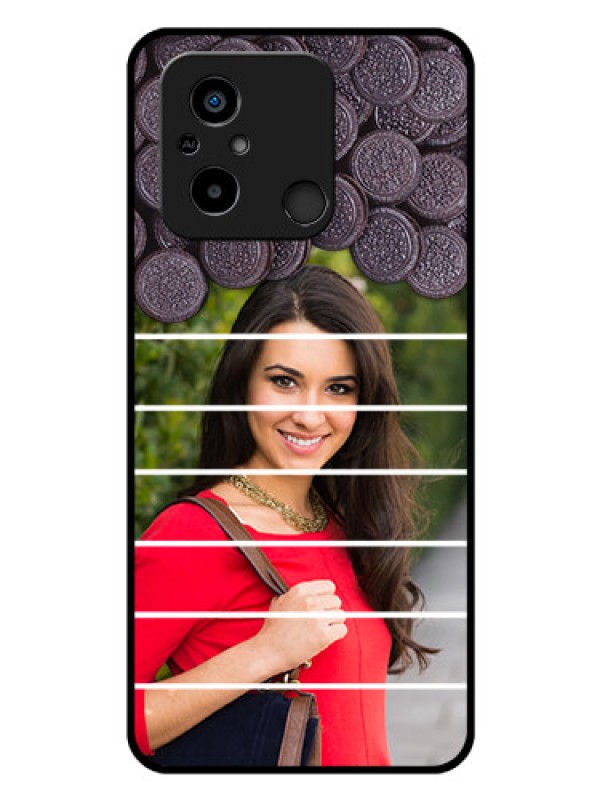 Custom Poco C55 Custom Glass Phone Case - with Oreo Biscuit Design
