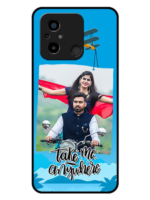 Custom Poco C55 Custom Glass Mobile Case - Traveller Design