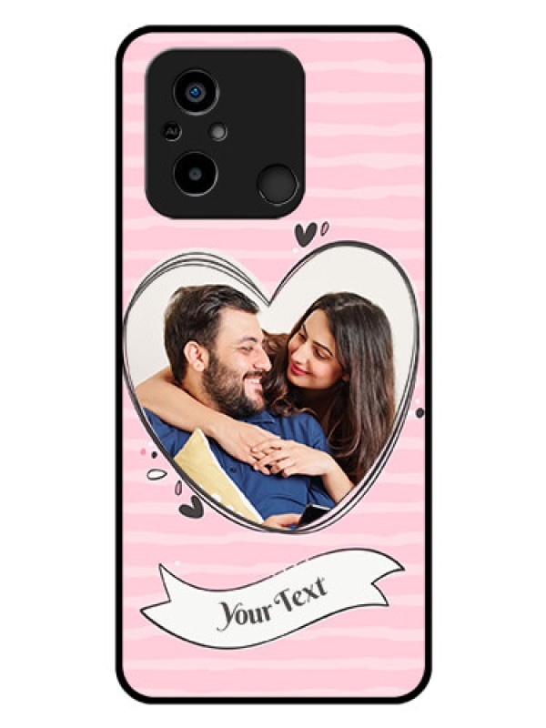 Custom Poco C55 Custom Glass Phone Case - Vintage Heart Design