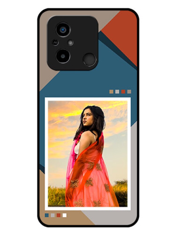 Custom Poco C55 Personalized Glass Phone Case - Retro color pallet Design