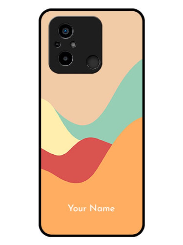 Custom Poco C55 Personalized Glass Phone Case - Ocean Waves Multi-colour Design