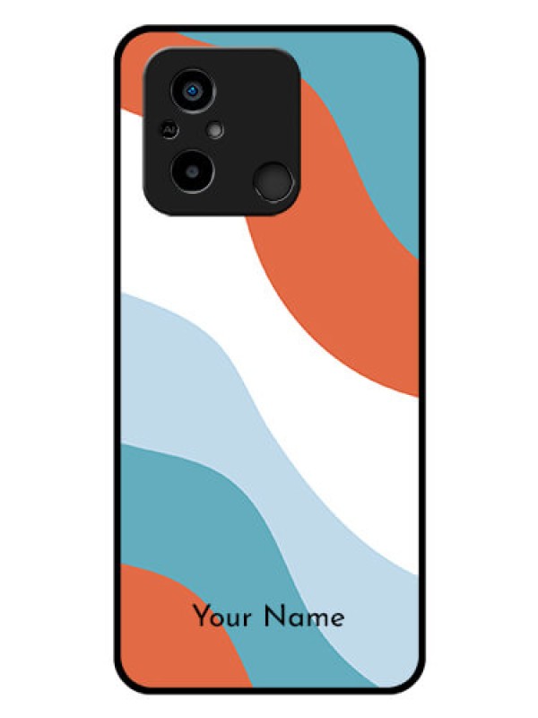Custom Poco C55 Custom Glass Mobile Case - coloured Waves Design