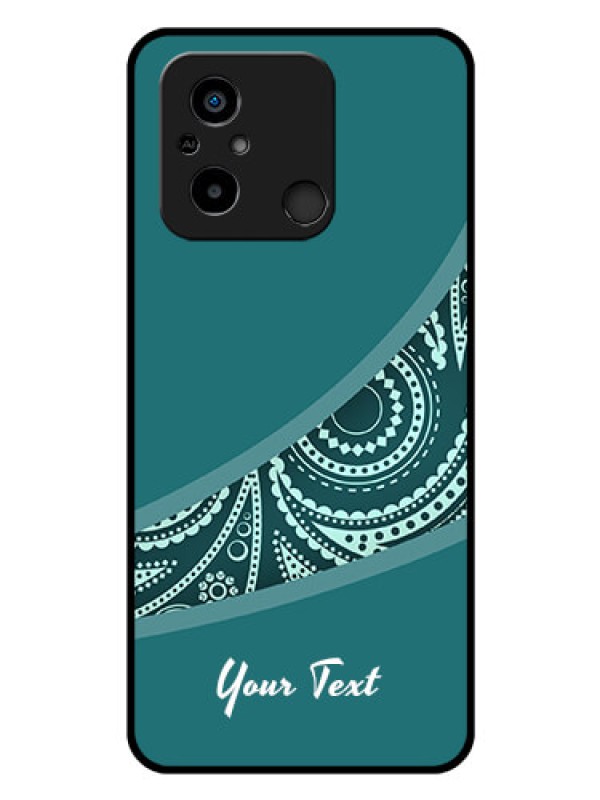 Custom Poco C55 Photo Printing on Glass Case - semi visible floral Design