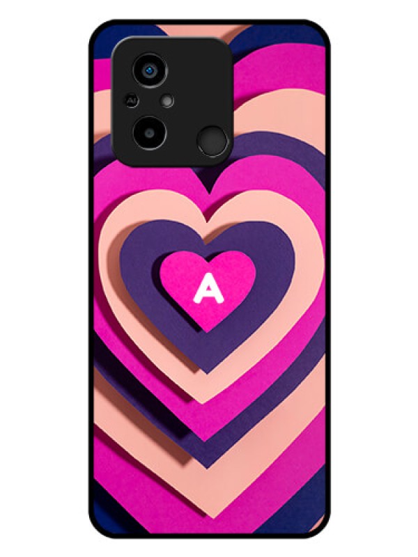 Custom Poco C55 Custom Glass Mobile Case - Cute Heart Pattern Design
