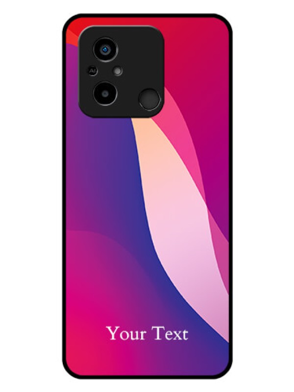 Custom Poco C55 Personalized Glass Phone Case - Digital abstract Overlap Design