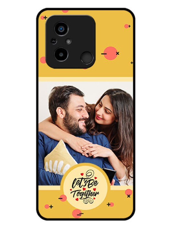 Custom Poco C55 Photo Printing on Glass Case - Lets be Together Design