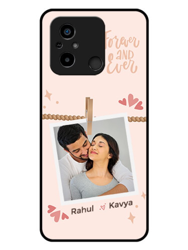 Custom Poco C55 Custom Glass Phone Case - Forever and ever love Design