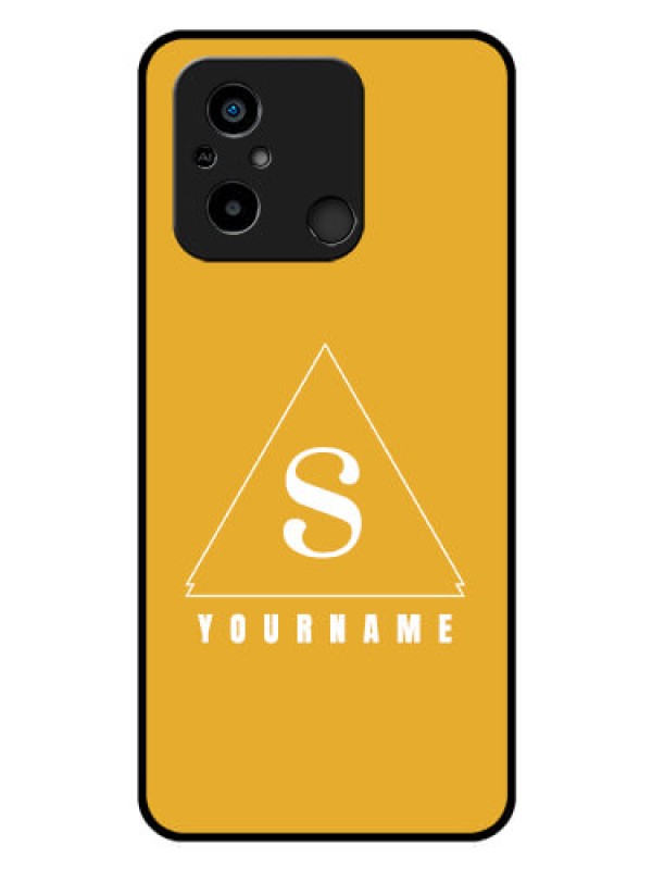 Custom Poco C55 Personalized Glass Phone Case - simple triangle Design