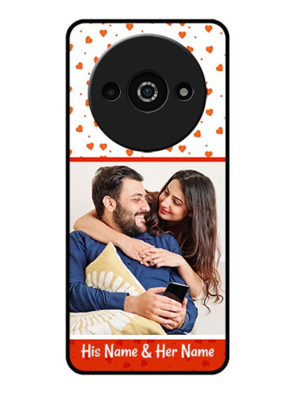 Custom Poco C61 Custom Glass Phone Case - Orange Love Symbol Design