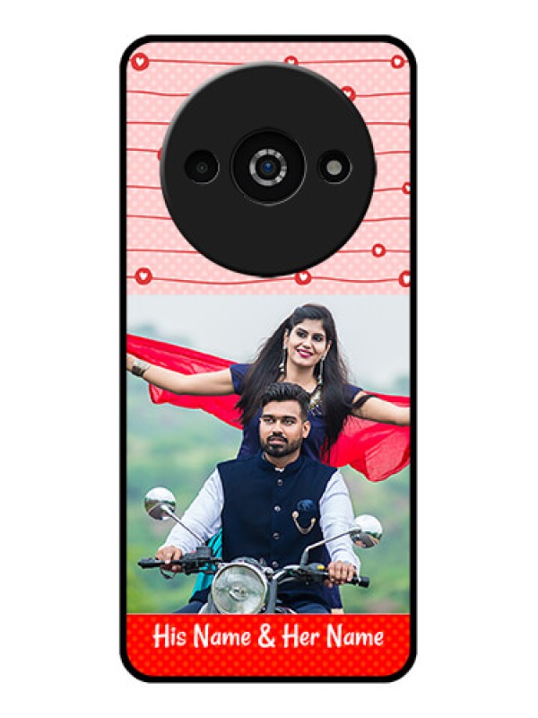 Custom Poco C61 Custom Glass Phone Case - Red Pattern Case Design