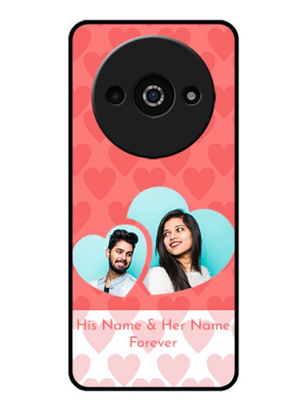 Custom Poco C61 Custom Glass Phone Case - Couple Pic Upload Design