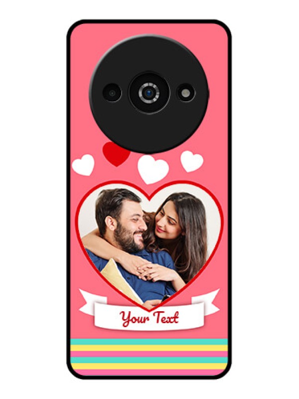Custom Poco C61 Custom Glass Phone Case - Love Shapes Doodle Design