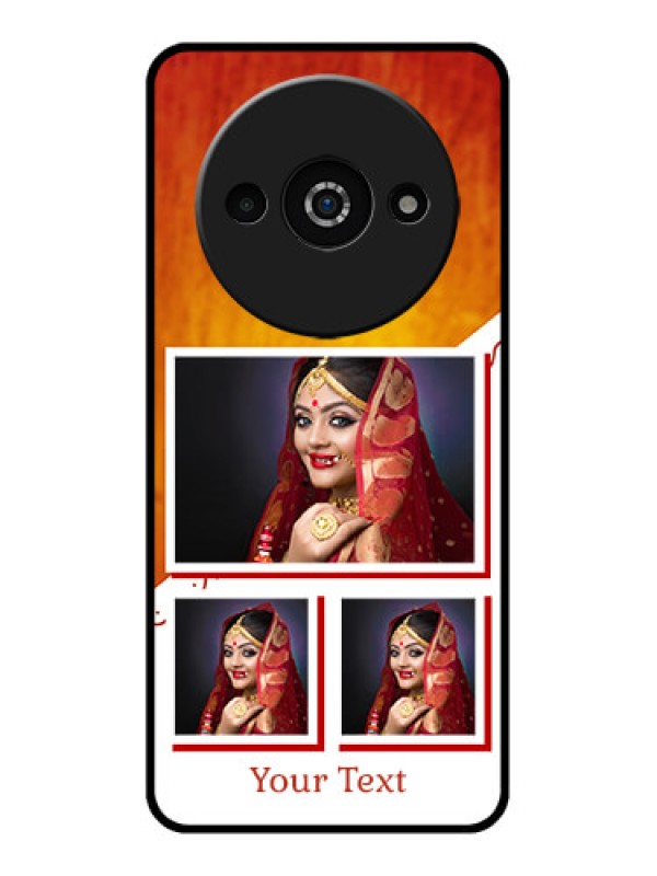 Custom Poco C61 Custom Glass Phone Case - Wedding Memories Design