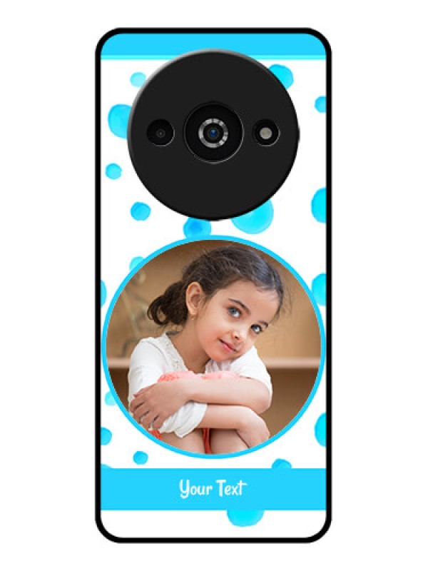 Custom Poco C61 Custom Glass Phone Case - Blue Bubbles Pattern Design
