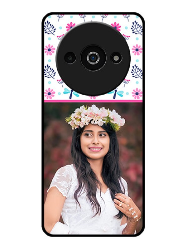 Custom Poco C61 Custom Glass Phone Case - Colorful Flower Design