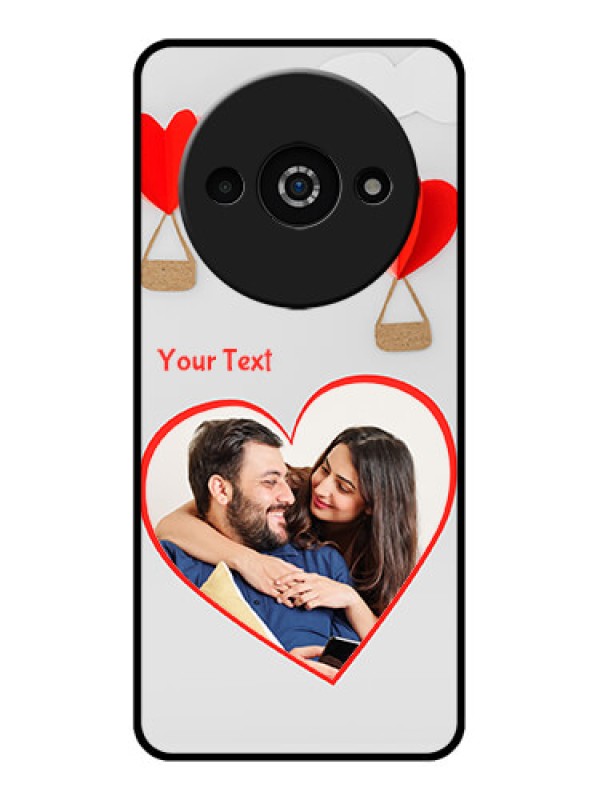 Custom Poco C61 Custom Glass Phone Case - Parachute Love Design