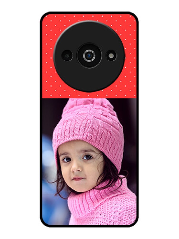 Custom Poco C61 Custom Glass Phone Case - Red Pattern Design