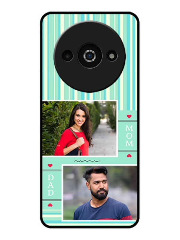 Custom Poco C61 Custom Glass Phone Case - Mom & Dad Pic Design