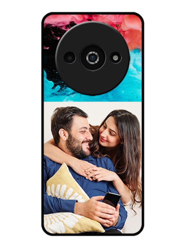 Custom Poco C61 Custom Glass Phone Case - Quote With Acrylic Painting Design