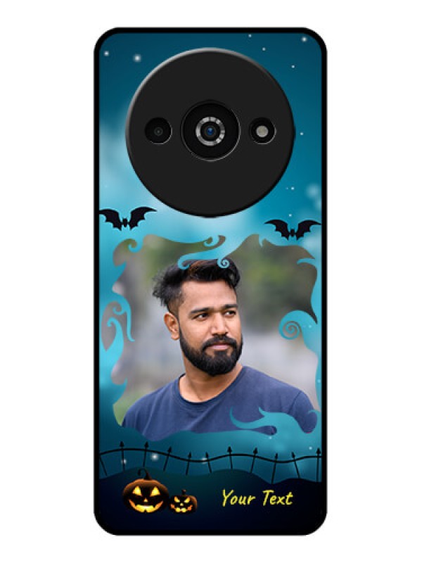 Custom Poco C61 Custom Glass Phone Case - Halloween Frame Design