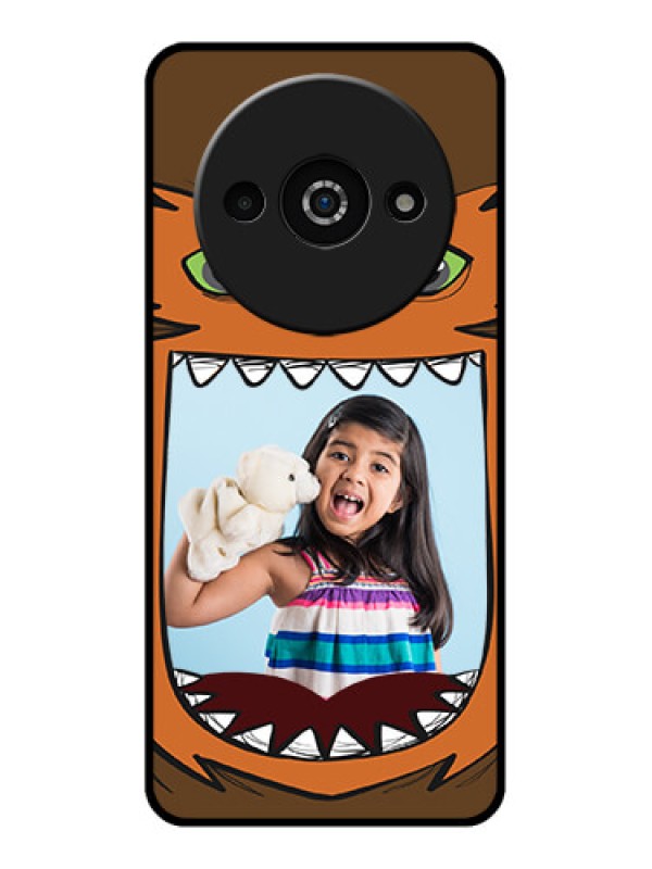 Custom Poco C61 Custom Glass Phone Case - Owl Monster Back Case Design