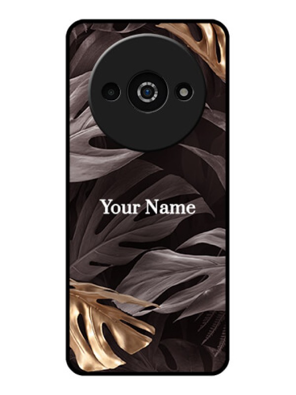 Custom Poco C61 Custom Glass Phone Case - Wild Leaves Digital Paint Design