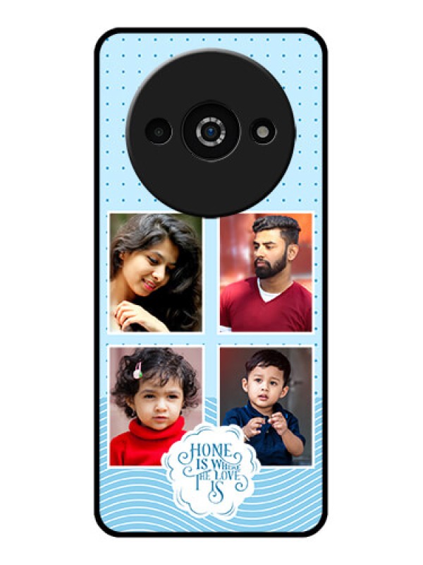 Custom Poco C61 Custom Glass Phone Case - Cute Love Quote With 4 Pic Upload Design