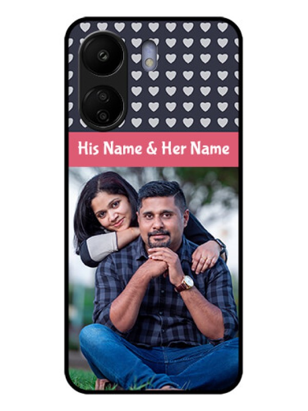 Custom Poco C65 Custom Glass Phone Case - Love Symbols Design