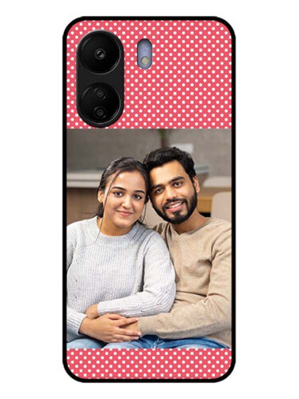 Custom Poco C65 Custom Glass Phone Case - White Dotted Design