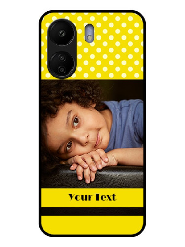 Custom Poco C65 Custom Glass Phone Case - Bright Yellow Case Design