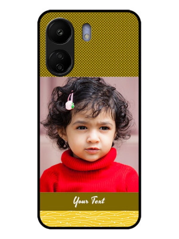 Custom Poco C65 Custom Glass Phone Case - Simple Green Color Design