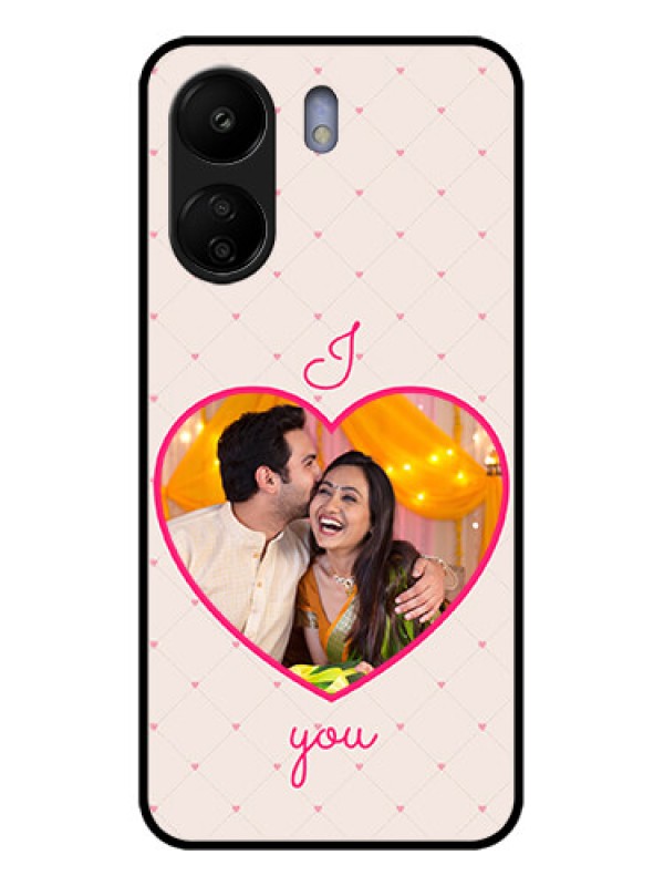 Custom Poco C65 Custom Glass Phone Case - Heart Shape Design