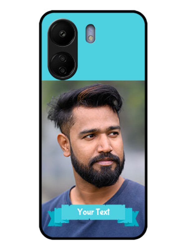 Custom Poco C65 Custom Glass Phone Case - Blue Color Design