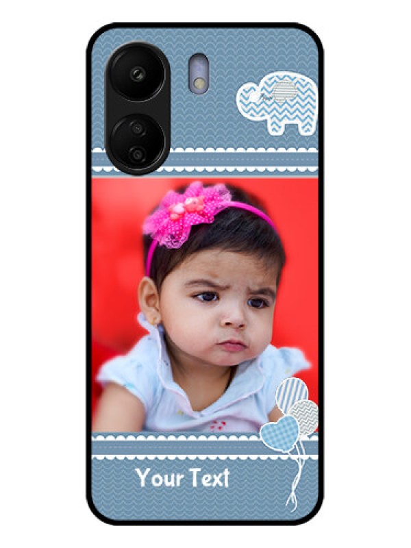 Custom Poco C65 Custom Glass Phone Case - With Kids Pattern Design