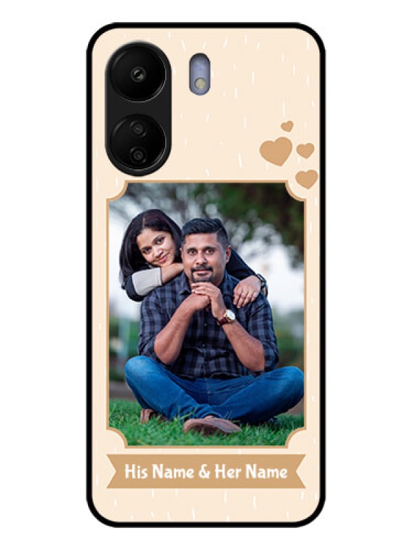 Custom Poco C65 Custom Glass Phone Case - With Confetti Love Design