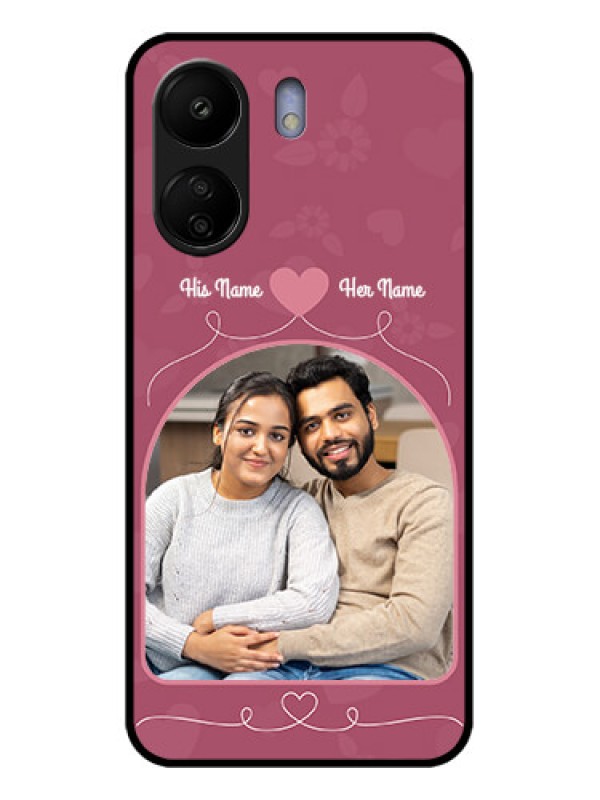 Custom Poco C65 Custom Glass Phone Case - Love Floral Design