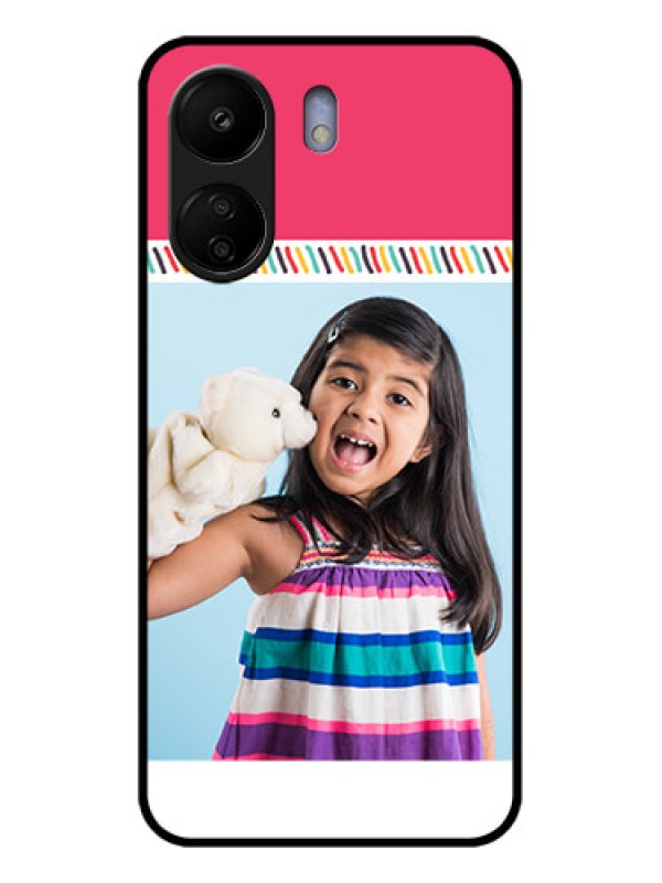 Custom Poco C65 Custom Glass Phone Case - Line Art Design