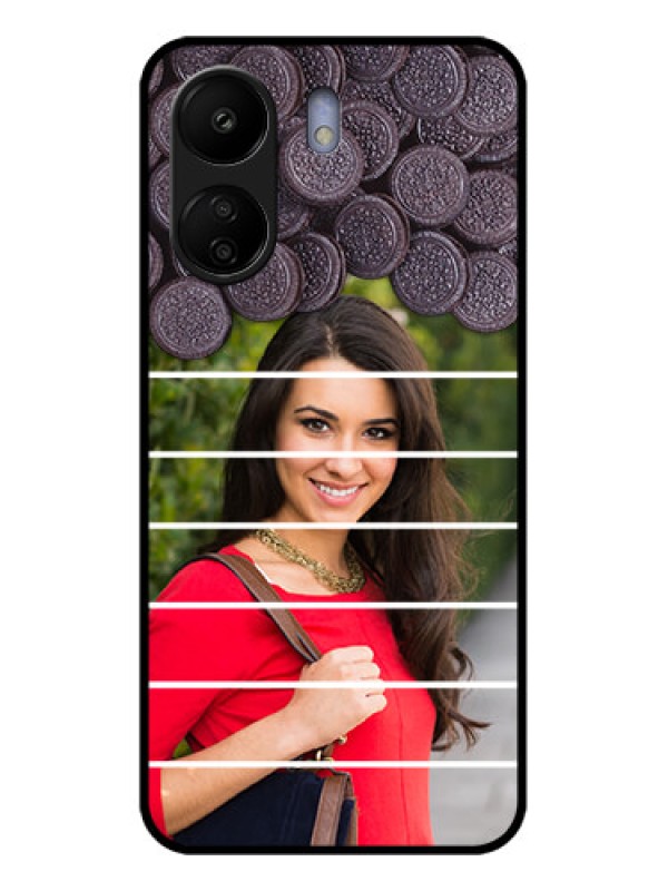 Custom Poco C65 Custom Glass Phone Case - With Oreo Biscuit Design