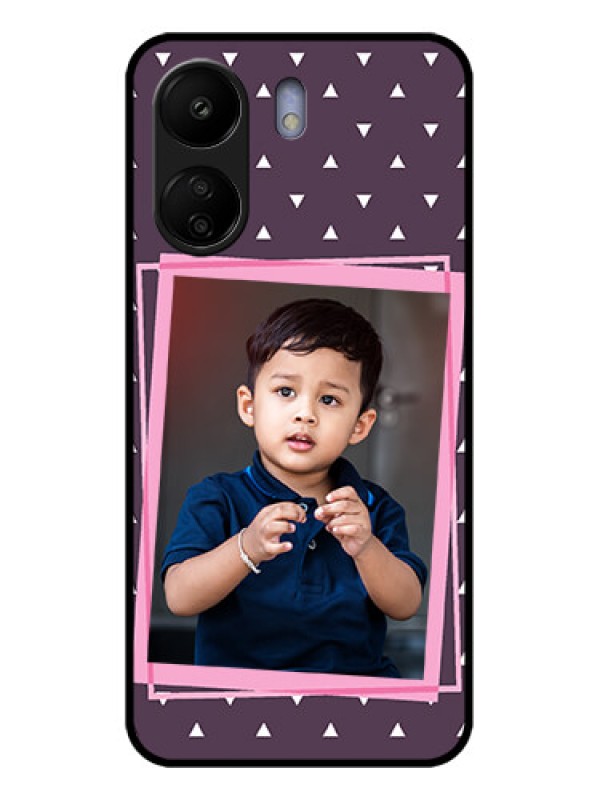Custom Poco C65 Custom Glass Phone Case - Triangle Pattern Dotted Design