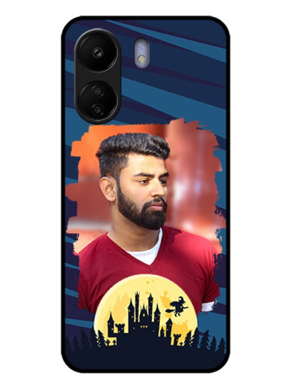 Custom Poco C65 Custom Glass Phone Case - Halloween Witch Design