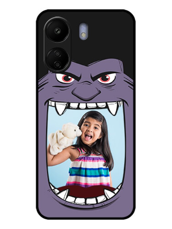 Custom Poco C65 Custom Glass Phone Case - Angry Monster Design