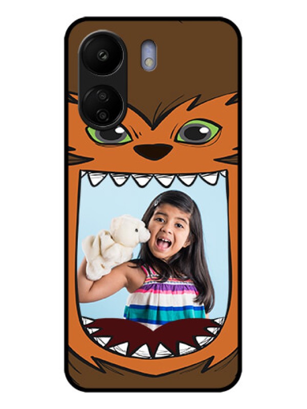 Custom Poco C65 Custom Glass Phone Case - Owl Monster Back Case Design