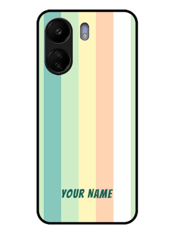 Custom Poco C65 Custom Glass Phone Case - Multi - Colour Stripes Design