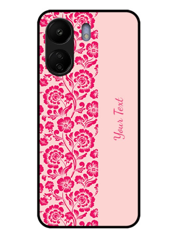Custom Poco C65 Custom Glass Phone Case - Attractive Floral Pattern Design