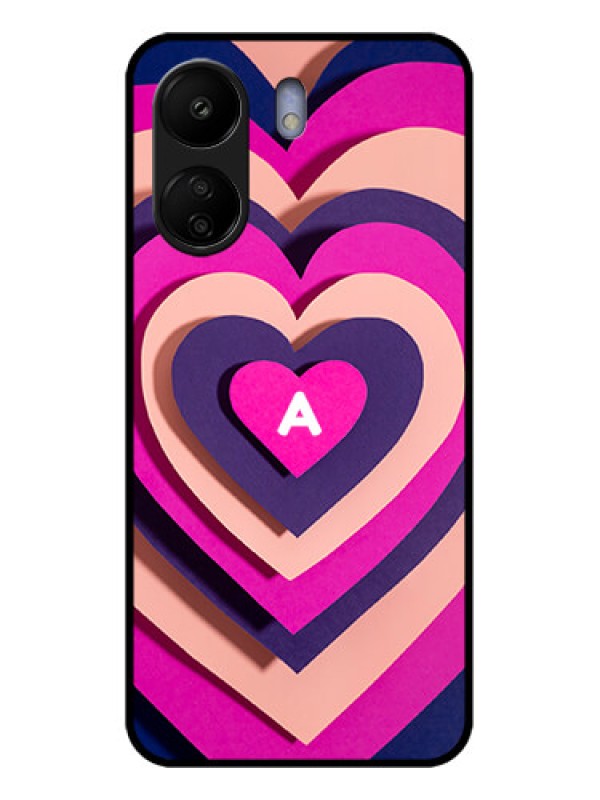 Custom Poco C65 Custom Glass Phone Case - Cute Heart Pattern Design