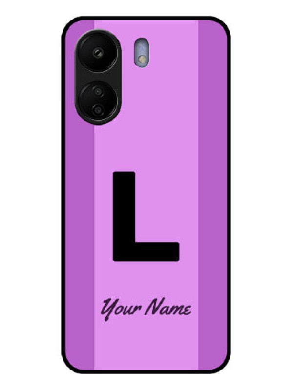 Custom Poco C65 Custom Glass Phone Case - Tricolor Custom Text Design