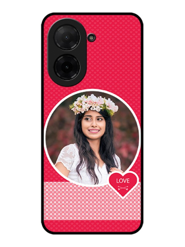 Custom Poco C71 Custom Glass Phone Case - Pink Color Pattern Design